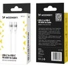 Wozinsky WSTCC1 USB-C / USB-C PD 65W kabelis 1 m long – baltos spalvos