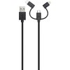 Xqisit kabelis Combo USB A -microUSB/USB-C/lightning juoda/juodas 29979