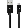 Xqisit kabelis Cotton USB C 3.0 juodos spalvos 1.8m 27749