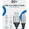 Usorteret Kabelis USB ZOY USB A – USB C standartas 3.0 1m ZCAC1