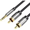 Vention audio kabelis 3.5mm - 2x RCA 3m - Juodas