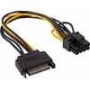 Kabelis zasilający Akyga Adapteris su kablem Akyga AK-CA-80 PCI-E 6+2pin (m) / SATA (m) 15cm