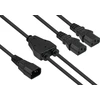 Nezatříděno Alcasa Kabelmeister SK1436-S003 maitinimo kabelis Juodas maitinimo kabelis 0,3 m IEC C14 IEC C13
