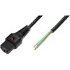 Digitus Assmann Electronic ASM IEC-PC1025 maitinimo kabelis, nuplėštas galas, H05VV-F 3 X 1,00 mm2 iki C13 IEC LOCK, 2m juodas