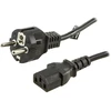 DELTACO įžemintas kabelis CEE 7/7 iki IEC 60320 C13 , max 250V / 10A, 0,5m, juodas / DEL-109M-50