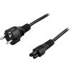 Kabelis DELTACO CEE 7/7 įIEC 60320 C5, max 250V / 2.5A, 2m, juodas / DEL-109N