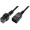 Maitinimo kabelis Digitus IEC LOCK 3x1.5mm2 IEC C20 tiesus/IEC C19 tiesus M/F 3m juodas (IEC-PC1286)