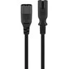 „Goobay“ maitinimo kabelio C7/C8 prailginimo kabelis, 2 m, juodas - Juodas spalvotas variantas