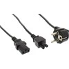 Maitinimo kabelis InLine Adapteris "Y" Schuko - IEC C5 / IEC C13 2m (16653D)