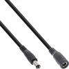 Maitinimo kabelis InLine ® Nuolatinės srovės lizdas, nuolatinės srovės kištukas, 5.5x2.5mm, AWG 18, juodas, 5m