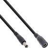 Maitinimo kabelis InLine ® Nuolatinės srovės išplėtimo kabelis, nuolatinės srovės kištukas vyras / moteris 5.5x2.5mm, AWG 18, juoda, 3m