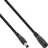 Maitinimo kabelis InLine ® Nuolatinės srovės lizdas, nuolatinės srovės kištukas, 5.5x2.1mm, AWG 18, juodas, 5m