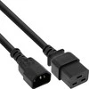 InLine Maitinimo kabelis ® Maitinimo adapterio laidas, IEC-60320 C14–C19, 3x1,5 mm², maks. 10A, juodas, 1m