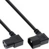 Kabelis zasilający InLine® Power cable, C13 to C14, juodas, 1,0m angled