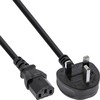 InLine Maitinimo kabelis ® Maitinimo kabelis JK / Anglijos kištukas prie 3 kontaktų IEC C13, juodas, 2 m