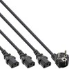 InLine Maitinimo kabelis ® Y maitinimo kabelis 1x F tipo vokiškas kištukas iki 3x juodas IEC kištukas, 3 versija (2m+1/3/2m)