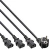 InLine Maitinimo kabelis ® Y maitinimo kabelis 1 x F tipo vokiškas kištukas iki 3 x IEC kištukas juodas 3 m