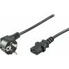 Kabelis sieciowy 230V maitinimo šaltinis, CEE7 (widelec) - C13, 1m, VDE approved, juoda