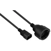 Kabelis zasilający Kabelmeister SK1402-S010 kabelis zasilające Juodas 1 m C14 panel Wtyczka zasilająca typu F
