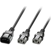 Lindy Ilgiklis - C14 į 2x C13 1m 10A/250V Varis PVC