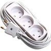 Thorkild Larsen E-LINE plastikinis ilgintuvas, 3 krypčių, C tipo (EU) lizdas, baltas