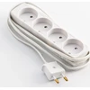 Thorkild Larsen E-LINE plastikinis ilgintuvas, 3 krypčių, C tipo (EU) lizdas, baltas