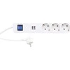 Listwa zasilająca REV Steckdosenleiste ICE 3-fach USB &amp; Schalter, 1,4m baltas