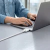 „Tech-Protect MMC01 Ultraboost USB-C / USB-C MagSafe 3 140W 200cm“ laidas, skirtas „MacBook“ – Baltas