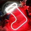 Neoninė LED KALĖDINĖ KOJINĖ balta raudona FLNE23 Forever Light