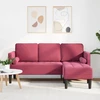 Sofa Sofos komplektas su pagalve Vyno raudona Poliesteris