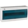 Kanlux 23613 Modulinis skirstomasis skydas plastikinis 1x18 paviršinis IP30 IK07 N+PE II klasė skaidrios mėlynos durys KDB-S18T baltos 23613
