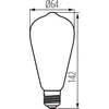 Kanlux LED lemputė FILAMENT E27 XLED ST64 4W- SW 250lm 1800K labai šiltos spalvos 23517