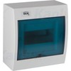 Kanlux 23610 Modulinis skirstomasis skydas plastikinis 1x6 paviršinis IP30 IK07 N+PE II klasė skaidrios mėlynos durys KDB-S06T baltos 23610