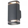 Kanlux ZEVI W EL 2GU10 G 2xmax 10W IP54 fasado šviestuvas dvigubai droselinis sieninis šviestuvas pilkas 38887