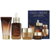 „Estee Lauder“ naktinis atnaujinamasis valiklis + atkuriamasis valiklis + švytėjimas, 50 ml +, 30 ml +, 15 ml + 5 ml