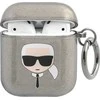 Apple AirPods ausinių dėklas Karl Lagerfeld Glitter Karl`s Head (KLA2UKHGK) juodos spalvos