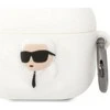 Apple AirPods 3 Karl Lagerfeld silikoninis Karl Head 3D ausinių dėklas baltos spalvos