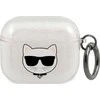 Apple AirPods 3 ausinių dėklas Karl Lagerfeld Glitter Choupette (KLA3UCHGS) sidabrinės spalvos