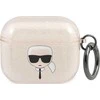 Apple AirPods 3 ausinių dėklas Karl Lagerfeld Glitter Karl`s Head (KLA3UKHGD) aukso spalvos