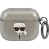 Apple AirPods 3 ausinių dėklas Karl Lagerfeld Glitter Karl`s Head (KLA3UKHGK) juodos spalvos