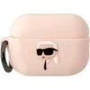 Apple AirPods Pro 2 Karl Lagerfeld silikoninis Karl Head 3D light ausinių dėklas rožinės spalvos