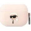 Apple AirPods Pro Karl Lagerfeld silikoninis Choupette Head 3D light ausinių dėklas rožinės spalvos