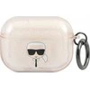 Apple AirPods Pro ausinių dėklas Karl Lagerfeld Glitter Karl`s Head (KLAPUKHGD) aukso spalvos