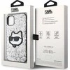 Karl Lagerfeld KLHCN61G2CPS Apple iPhone 11 /Xr 6.1″ sidabrinis kietas dėklas Glitter Choupette Patch