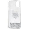 Karl Lagerfeld KLHCN61LNCHCS Apple iPhone 11/XR sidabrinis kietas dėklas Glitter Choupette Head