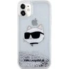 Karl Lagerfeld KLHCN61LNCHCS Apple iPhone 11/XR sidabrinis kietas dėklas Glitter Choupette Head