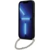 Karl Lagerfeld dėklas iPhone 14 Pro 6,1 KLHCP14LSACKLHPG sidabrinis kietasis dėklas Saffiano Mono Chain