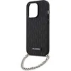 Karl Lagerfeld dėklas iPhone 14 Pro 6,1 KLHCP14LSACKLHPK juodas Saffiano Mono Chain