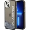 Apple iPhone 14 Karl Lagerfeld dėklas Liquid Glitter Elong juodos spalvos