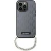 Karl Lagerfeld KLHCP14SSACKLHPG Apple iPhone 14 / 15 / 13 6.1″ sidabrinis kietas dėklas Saffiano Monogram Ch